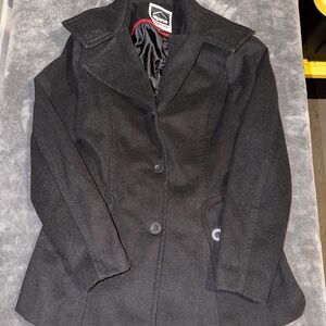 Alpine Swiss Mason Men’s Wool Blend Classic Pea Coat Jacket Black Size Medium